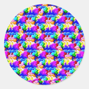 window butterfly stereogram classic round sticker