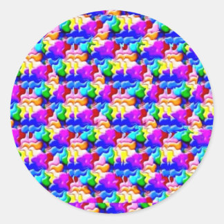 window butterfly stereogram classic round sticker