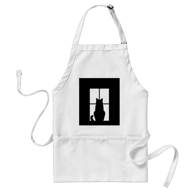 Window Cat Click to Customise Colour Background Standard Apron (Front)