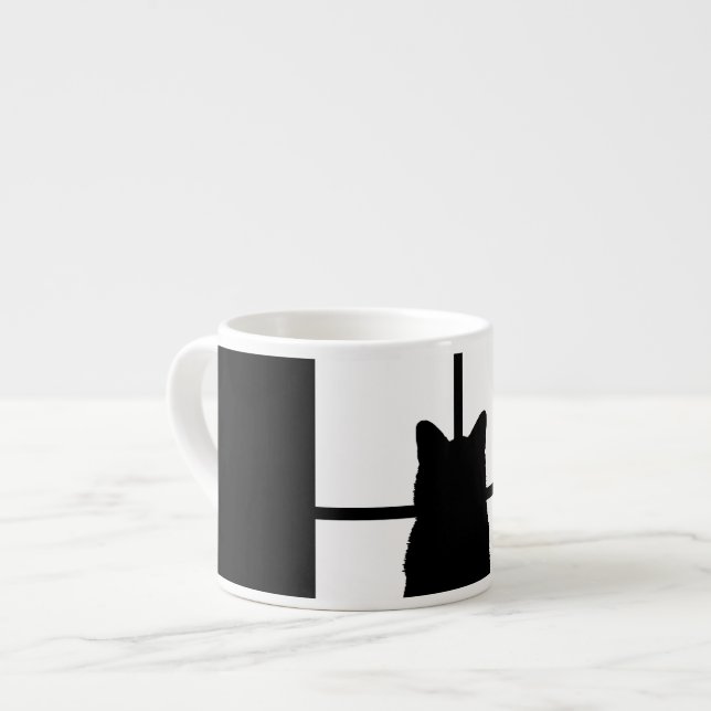 Window Cat Click to Customise Colour Decor Espresso Cup (Front Left)