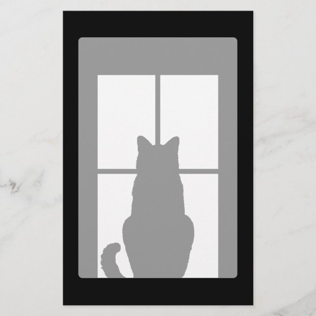 Window Cat Click to Customise Colour Decor Stationery (Front)