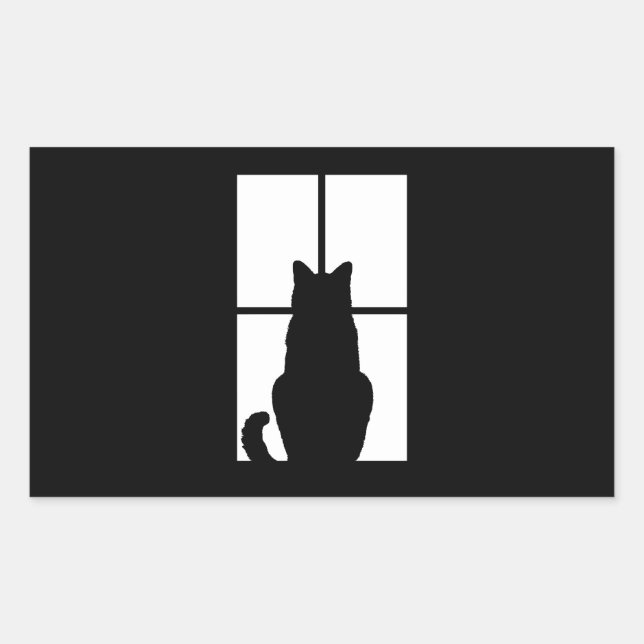 Window Cat Click to Customise Get any colour decor Rectangular Sticker (Front)
