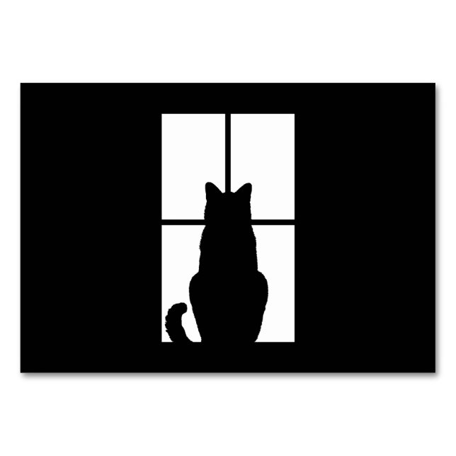 Window Cat Click to Customise Get any colour decor Table Number (Front)
