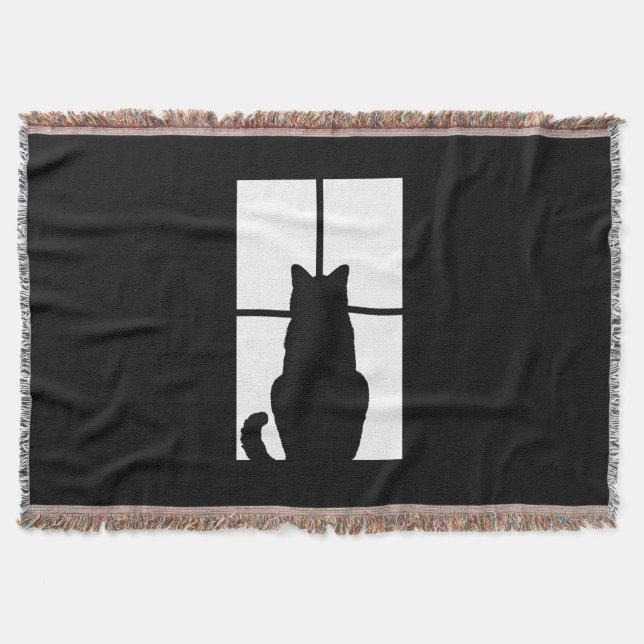 Window Cat Click to Customise Get any colour decor Throw Blanket (Front)