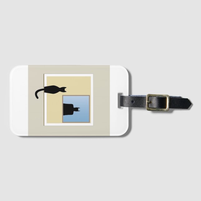 Window Cat Luggage Tag (Front Horizontal)