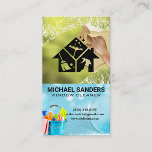 Window Cleaner   Home Care Icons Business Card