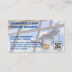 Window Cleaner on Building   Office Building Business Card