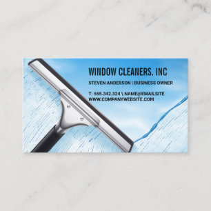 Window Cleaner Squeegee   House Service Business Card