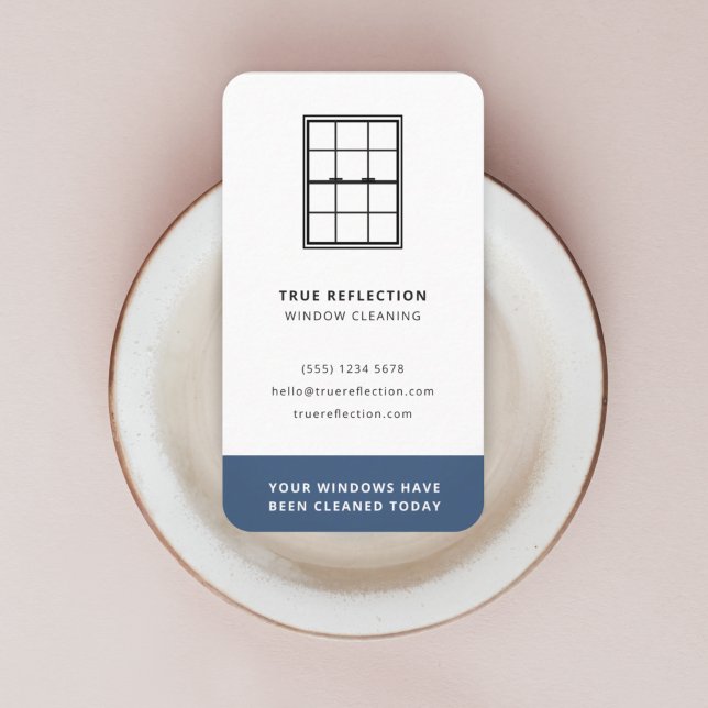 Window Cleaner Windows Cleaned Today Blue Visiting Business Card (Creator Uploaded)