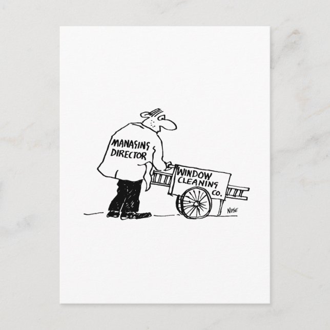 Window Cleaner with Window Cleaning Cart Postcard (Front)