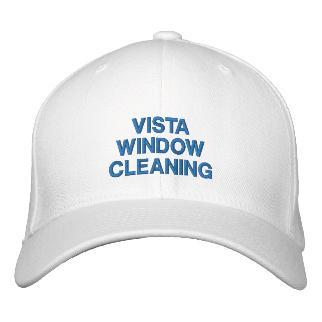 Window Cleaning Company Name Blue Stitching Embroidered Hat (Front)
