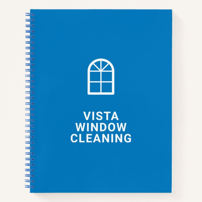 Window Cleaning Company Name Modern Blue Notebook (Front)