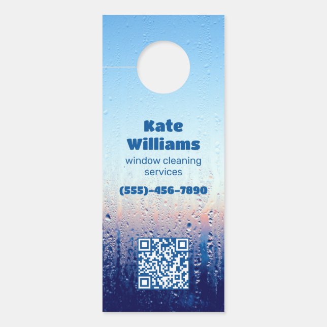 Window Cleaning Custom QR Door Hanger (Front)