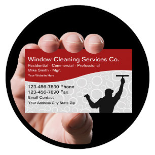 Window Cleaning Professional Services Business Card