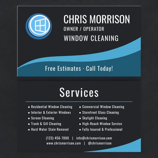 Window Cleaning Service  Business Card (Creator Uploaded)