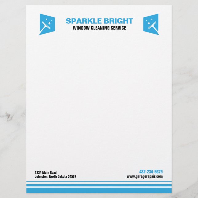 Window Cleaning Service Custom Letterhead (Front)