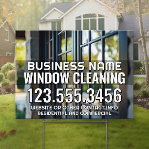 Window Cleaning Service - Phone Number and Photo Garden Sign