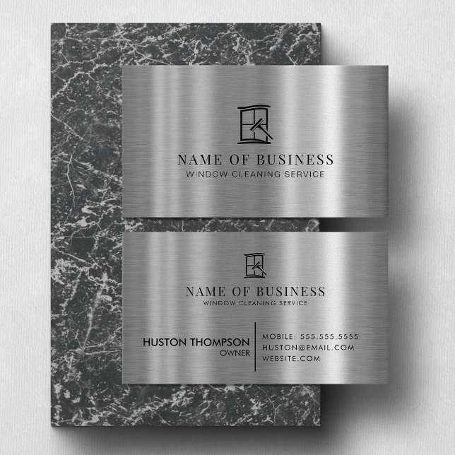 Window Cleaning Service Professional Logo Business Card (Creator Uploaded)