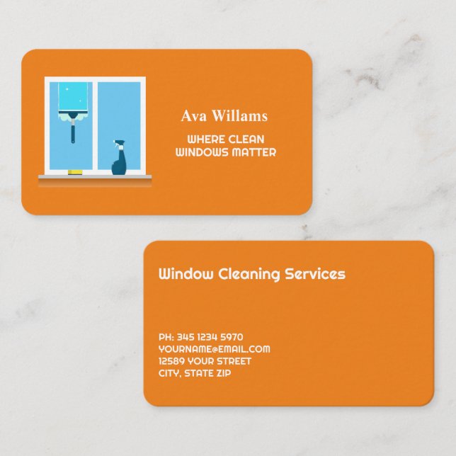 Window Cleaning Services Business Card (Front/Back)