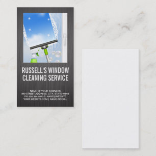 Window Cleaning Services   Metal Background Business Card