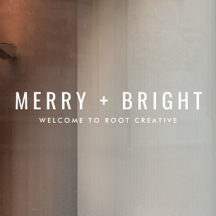 Window Cling   Business Christmas Merry and Bright