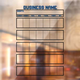 Window Cling Calendar Non-Magnetic Whiteboards