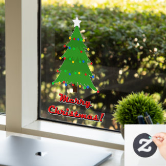 Window Cling, Christmas Tree size:5x7.5"