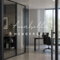 Window Cling | Custom Office Glass Nameplate Decal