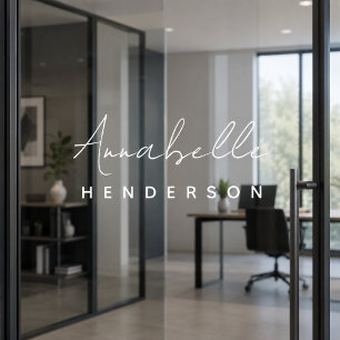 Window Cling   Custom Office Glass Nameplate Decal