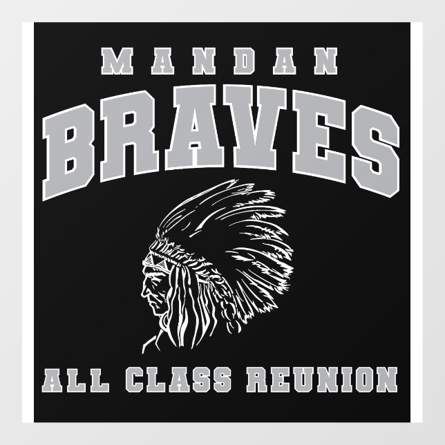 Window Cling Mandan Braves All Class Reunion (Sheet)