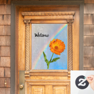 Window Cling - Rainbow and Flower