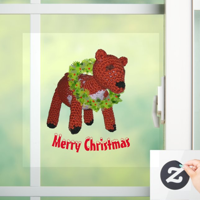 Window Cling - Reindeer with Wreath (Home)