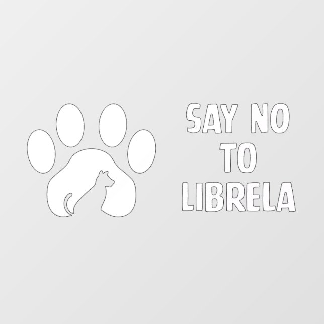 Window cling: Say No To L white lettering (Sheet)