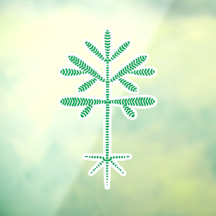 Window Cling with a Green Sapling