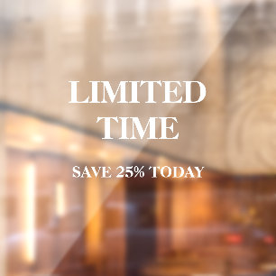 Window Clings Store Sale Elegant White Business