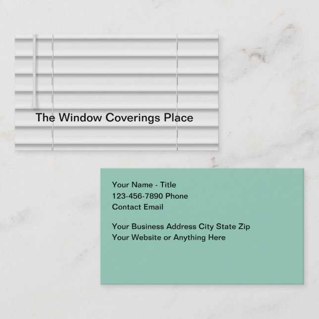 Window Covering Fashions Business Cards (Front/Back)