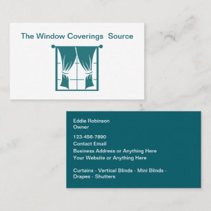 Window Coverings And Blinds Store Business Card