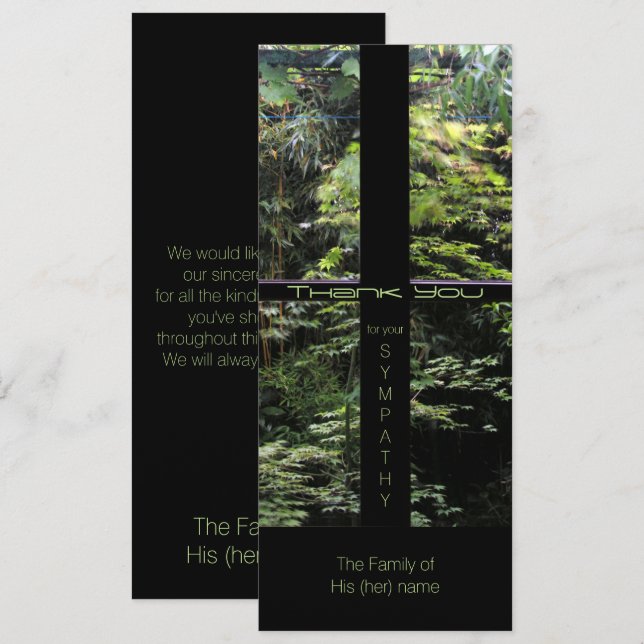 Window Cross on Nature Garden Sympathy Thank You I Invitation (Front/Back)