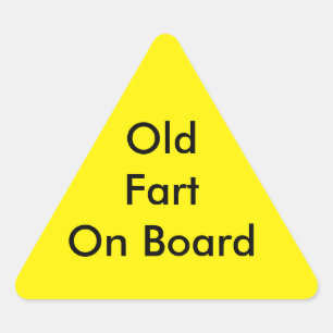 Window Decal: "Old Fart On Board" Triangle Sticker