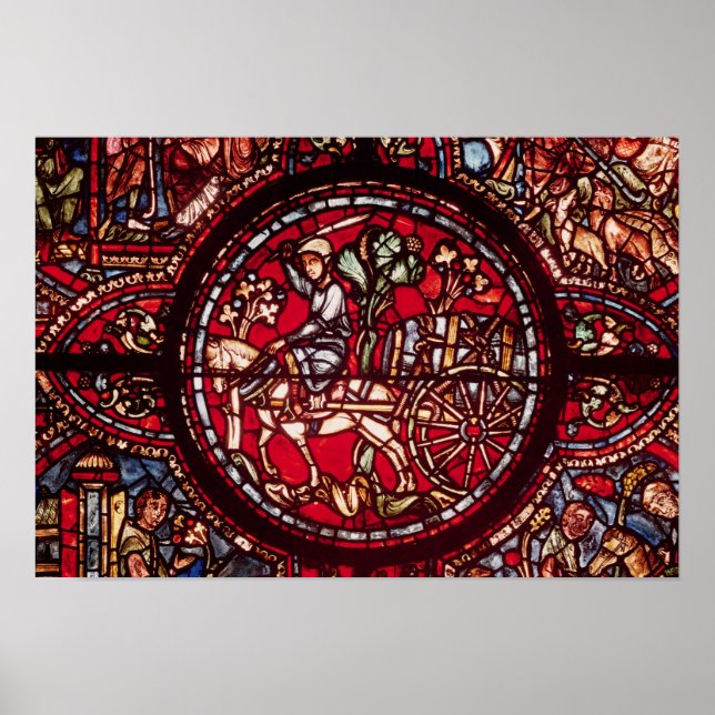 Window depicting a wine merchant poster (Front)