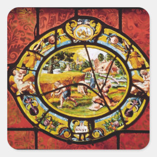 Window depicting August, from Montigny Square Sticker