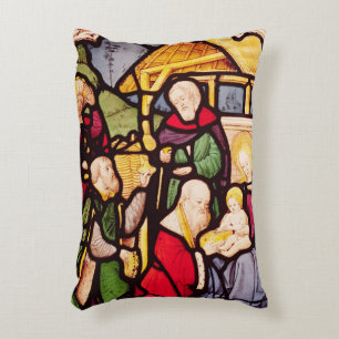 Window depicting the Adoration of the Magi Decorative Cushion
