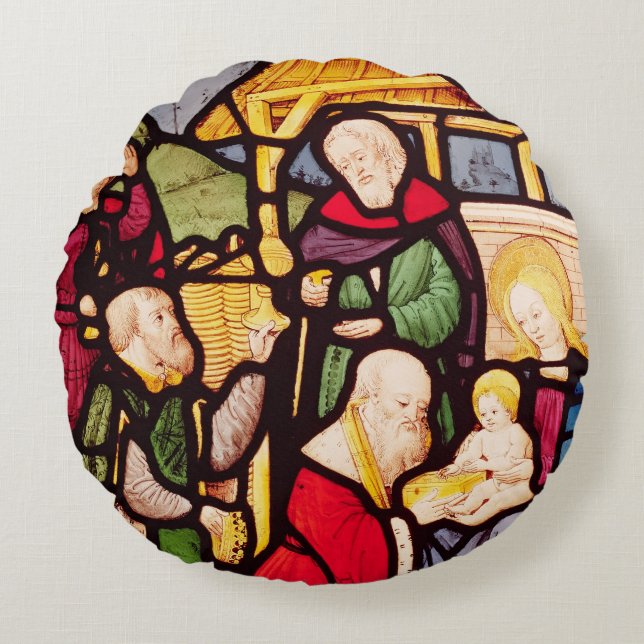 Window depicting the Adoration of the Magi Round Cushion (Front)