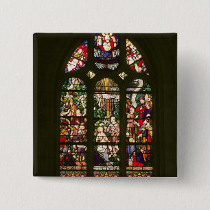 Window depicting the baptism of Christ, 1490 15 Cm Square Badge