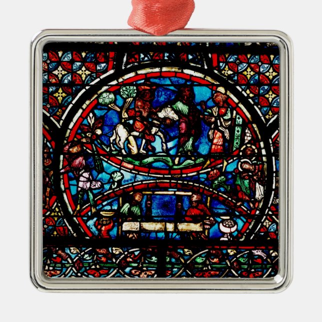 Window depicting the Good Samaritan Metal Ornament (Front)