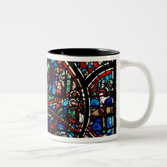 Window depicting the Good Samaritan Two-Tone Coffee Mug (Right)