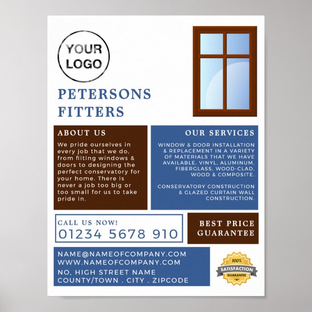 Window Design, Window & Door Fitter Company Poster (Front)