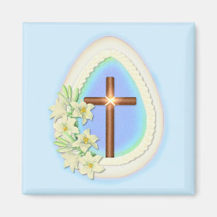 Window Egg and Cross Magnet