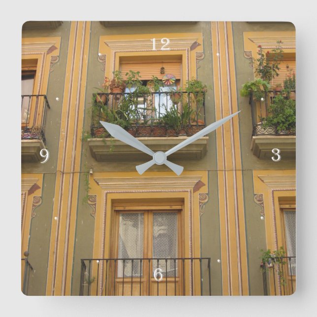 Window Espana Photo Square Wall Clock (Front)