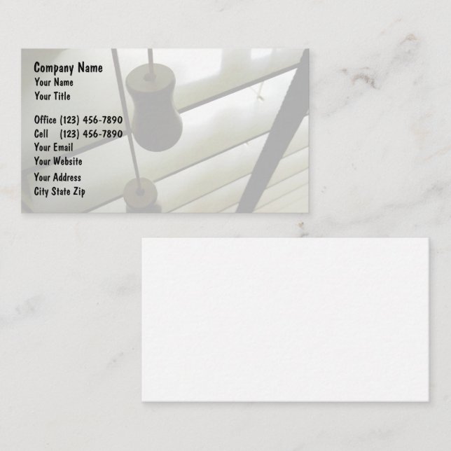 Window Fashions Business Cards (Front/Back)